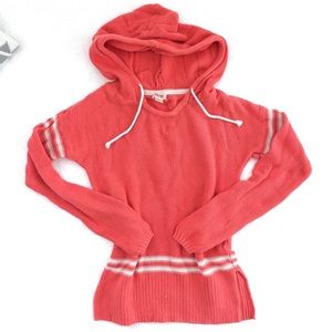 Mossimo Coral Knit Beach Long Sleeve Hoodie